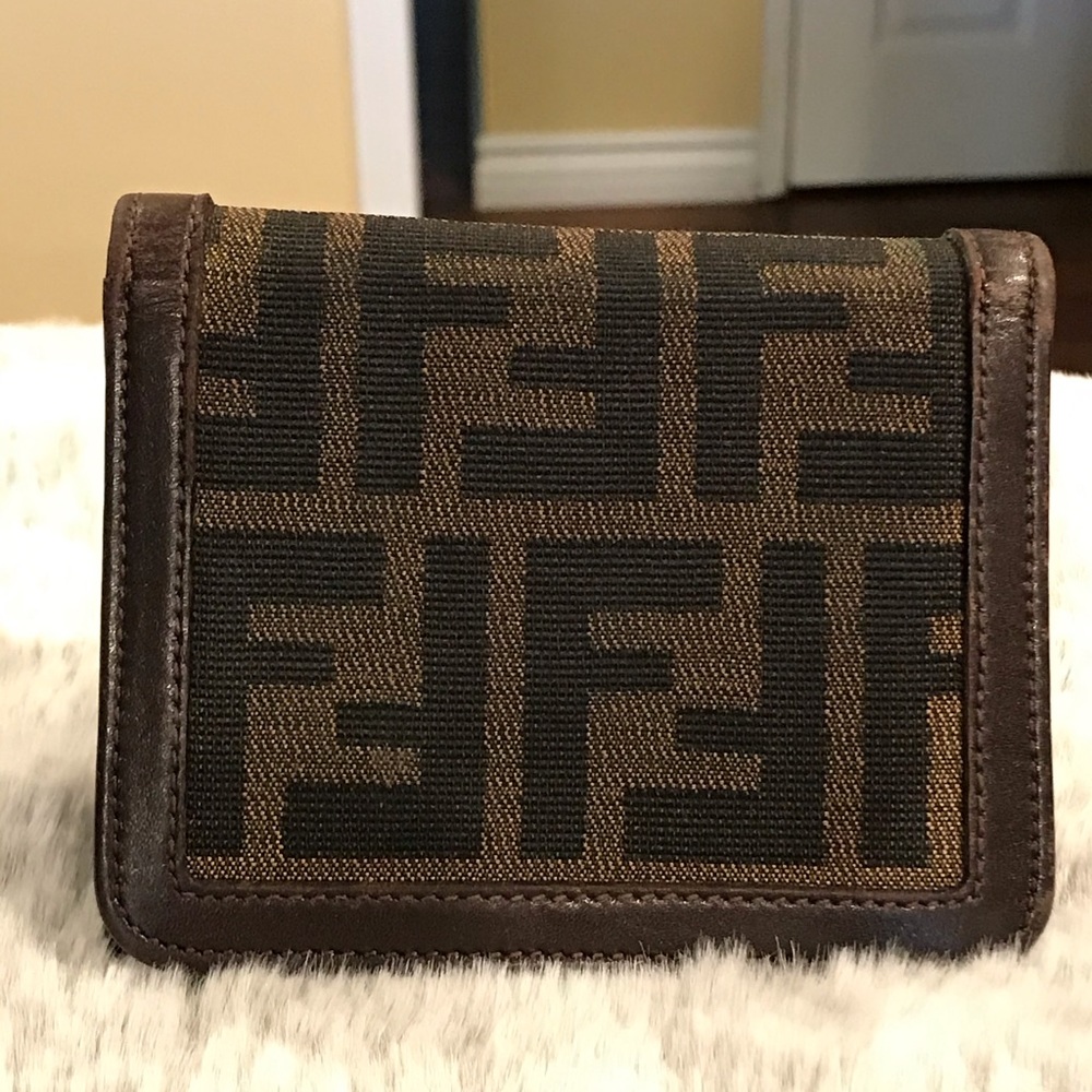 Authentic Fendi Tri fold zucca wallet